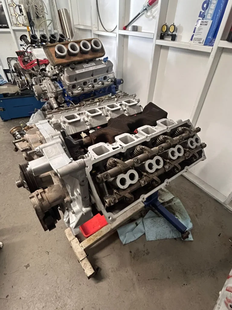 RAM 5.7 HEMI top overhaul with new camshaft and lifters on the engine stand at Welshpool Auto Service